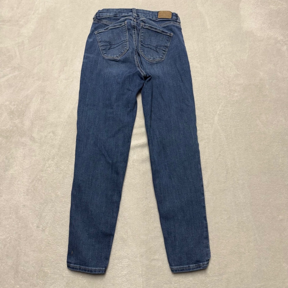 American Eagle Next Level Stretch Skinny Jeans Dark Wash Size 0 Regular Blue - Picture 9 of 13